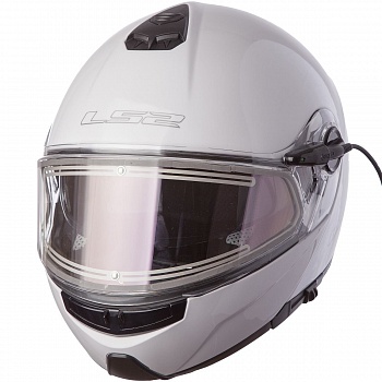 Шлем LS2 FF325 STROBE ELECTRIC SNOW Solid White снегоходный